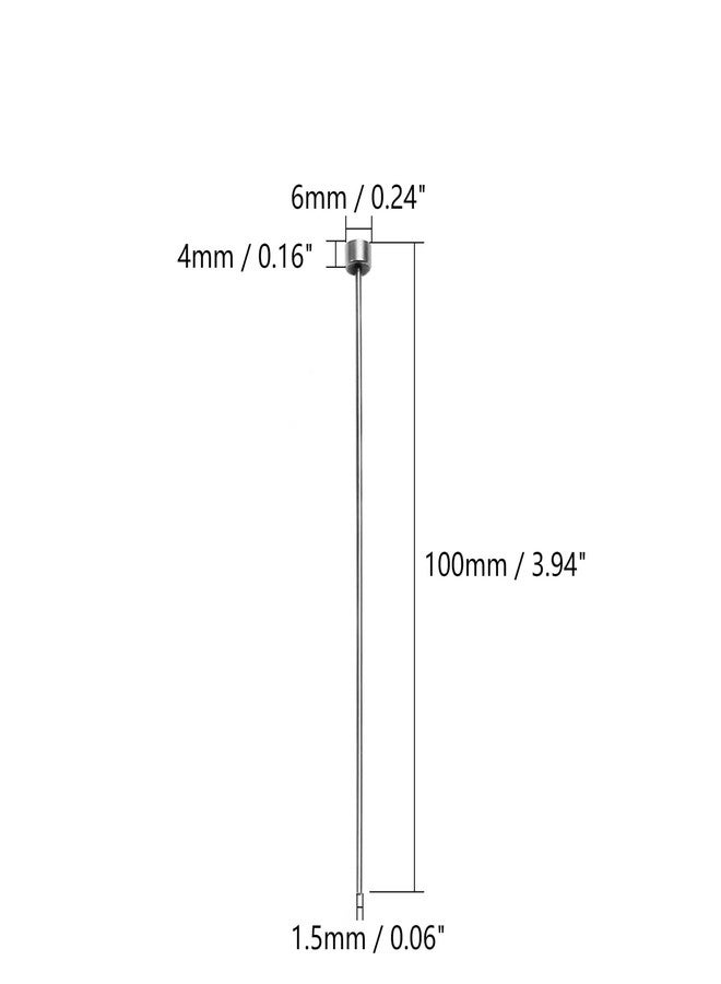 اتول مارت مثقاب دبوس إخراج مستقيم من الفولاذ بطرف دائري بقطر 1.5 مم من يوتول مارت، بطول 100 مم، لون رمادي فضي، 20 قطعة - Image 2