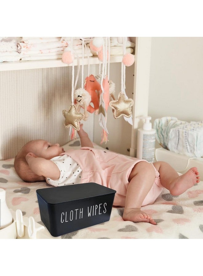 Moorfowl Cloth Wipes Dispenser, 8.2L x 4.9W x 3.9H inches, Cloth Baby Diaper Wipes Container for Homemade Reuseable Baby Essential, Black - Image 4