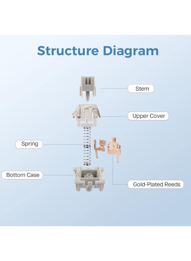 ابوماكر مجموعة مفاتيح ، خطية، 40 غرام، 3 دبابيس، 100 قطعة لتخصيص لوحات المفاتيح - Image 2
