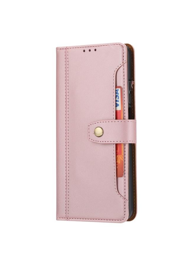 إيدويي جراب لهاتف Huawei P smart 2021 مصنوع من جلد العجل بمشبك مزدوج قابل للطي أفقيًا مع إطار صورة وحامل وفتحات للبطاقات ومحفظة - Image 2