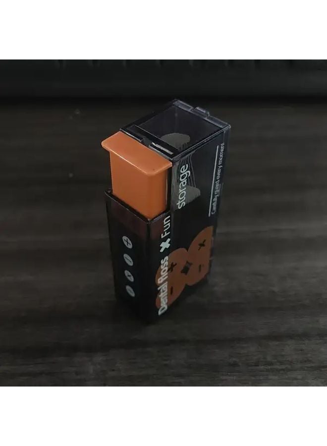 10pcs Orange Automatic Pop Up Floss Box One Touch Dispenser Portable Press Type Floss Picks - Image 1