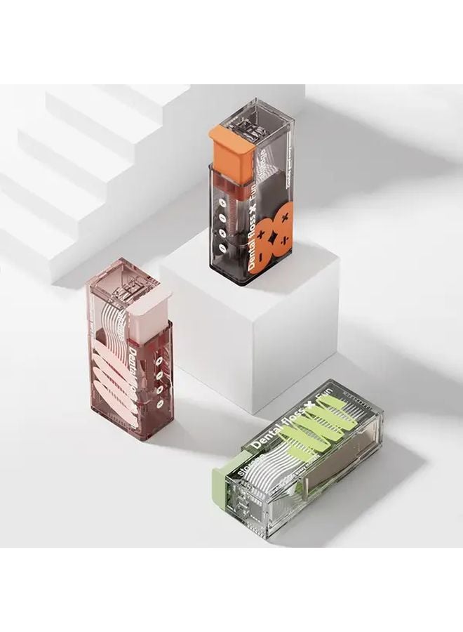 10pcs Orange Automatic Pop Up Floss Box One Touch Dispenser Portable Press Type Floss Picks - Image 5