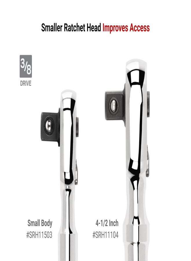 TEKTON 3/8 Inch Drive x 3 Inch Quick-Release Small Body Stubby Ratchet | SRH11503 - Image 3