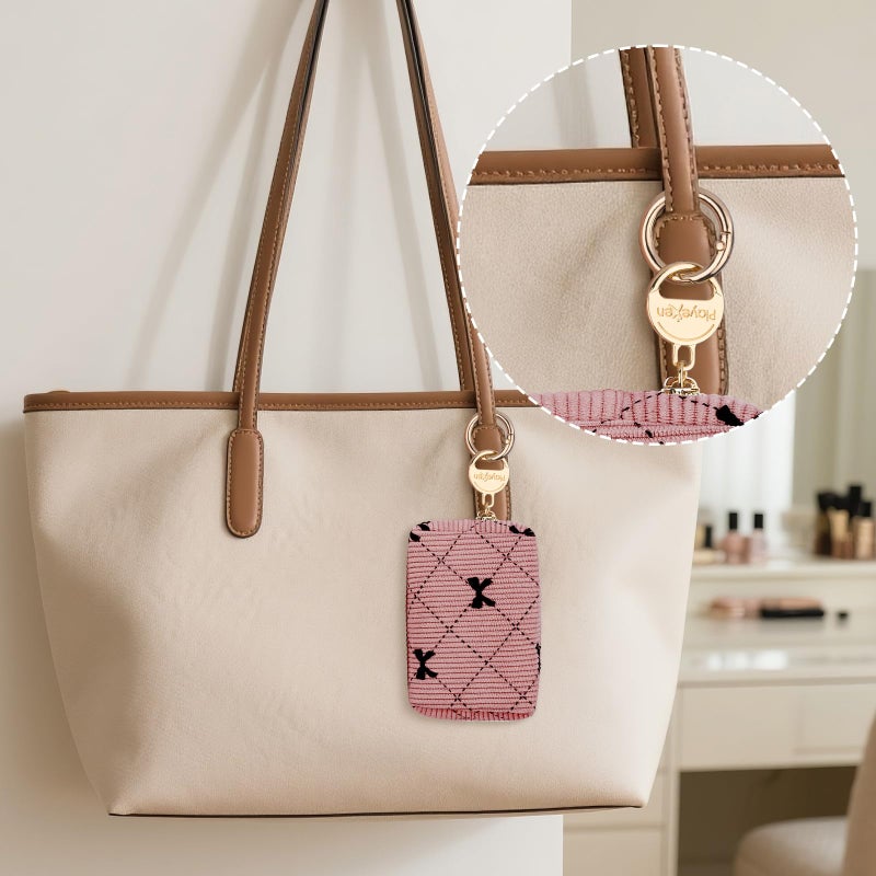 Playexen Mini Makeup Bag, Corduroy Small Cosmetic Bag for Purse with Ring Buckle, Bow Tie Travel Makeup Pouch for Lipsticks, Chapsticks, Coin, Earphone, Credit Card (Beige) - Image 4