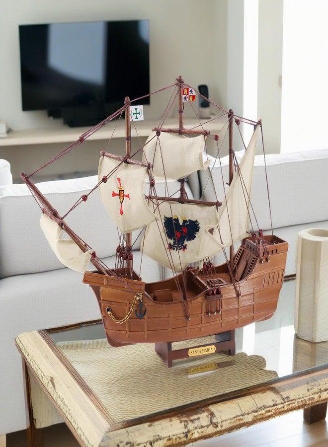 NAUTIMALL Wooden Ships 16" Santa Maria Miniature Tallship Models Nautical Sailboat Decor Father's Day Christmas Gift Christopher Columbus - Image 4