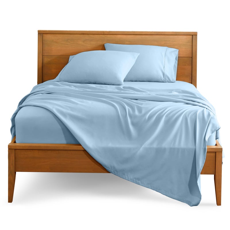 Bare Home California King Sheet Set - 1800 Ultra-Soft Microfiber Cal King Bed Sheets - Double Brushed - Deep Pockets - Easy Fit - 4 Piece Set - Bed Sheets (California King, Light Blue) - Image 1