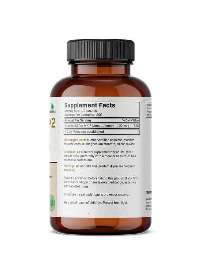 Futurebiotics Vitamin K2 As Mk7 100 Mcg Supports Strong Bones Nongmo 300 Vegetarian Capsules - Image 3
