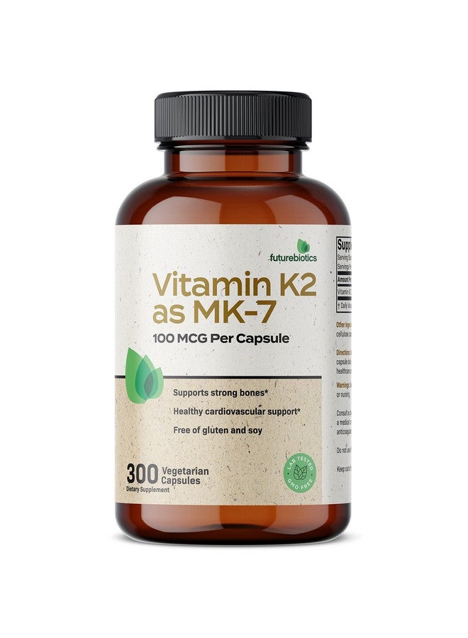 Futurebiotics Vitamin K2 As Mk7 100 Mcg Supports Strong Bones Nongmo 300 Vegetarian Capsules - Image 1