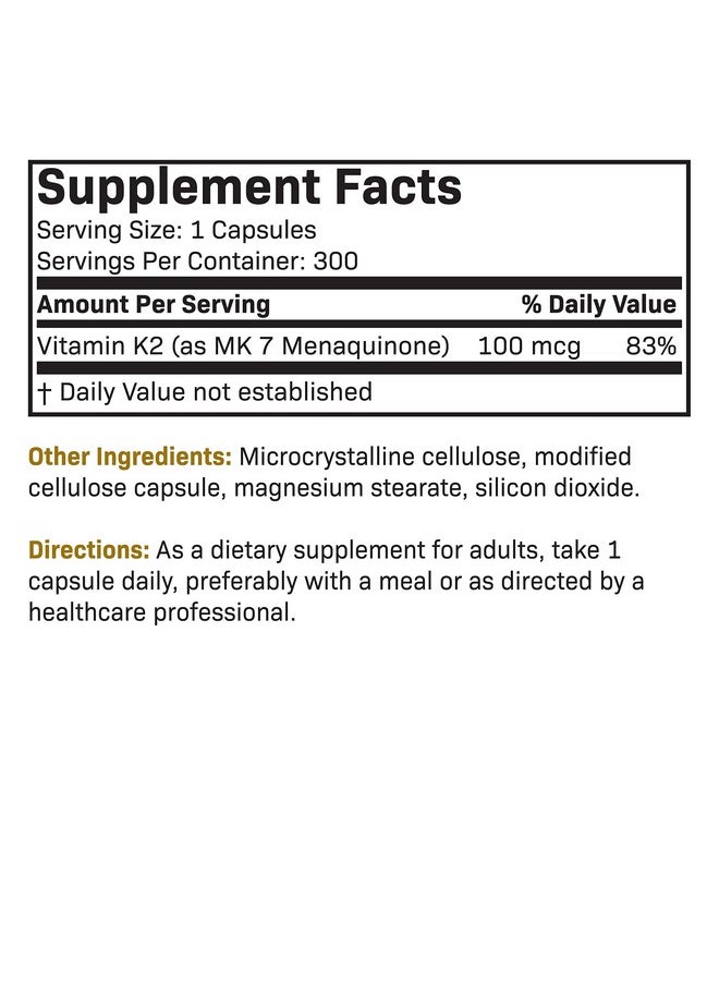 Vitamin K2 As Mk7 100 Mcg Supports Strong Bones Nongmo 300 Vegetarian Capsules - pzsku/Z2D2E41FFE9345A9A6333Z/45/_/1695133987/0653f45d-bc9a-4e06-b513-e600f5396e01