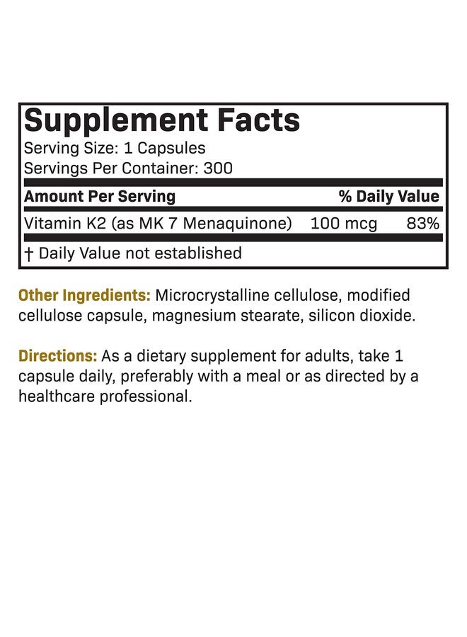 Futurebiotics Vitamin K2 As Mk7 100 Mcg Supports Strong Bones Nongmo 300 Vegetarian Capsules - Image 5