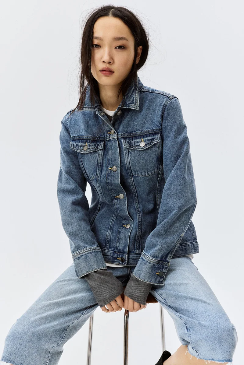اتش اند ام Tapered-waist denim jacket