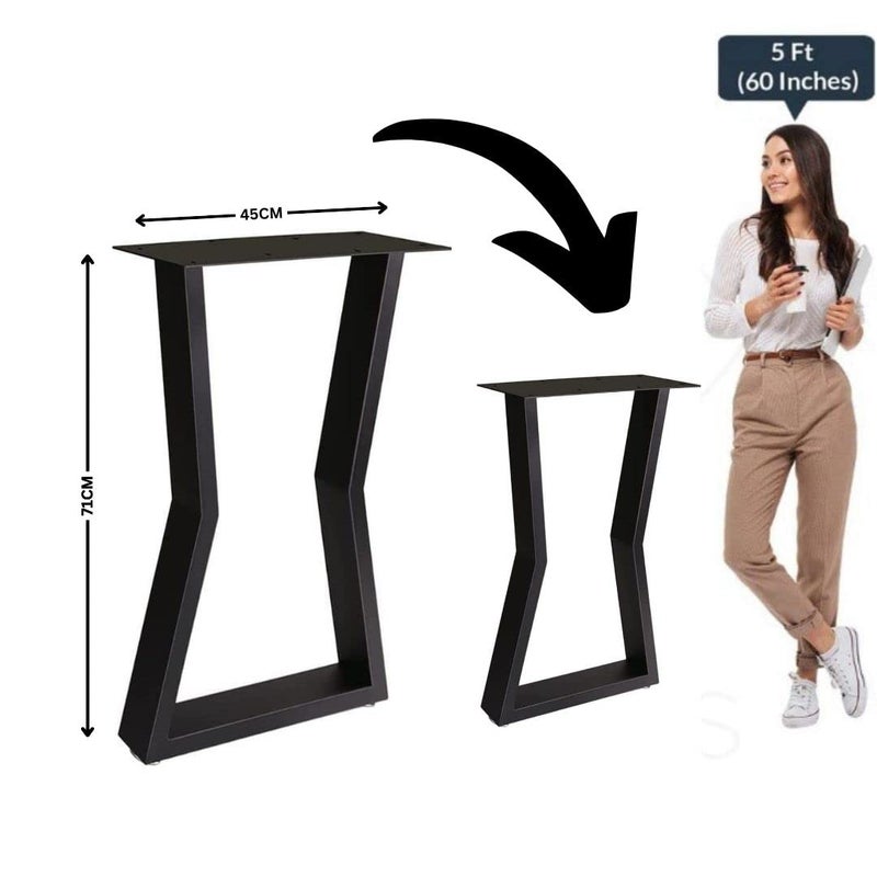 HIRVALL Metal Table Legs 28Height 177Wide Heavy Duty Desk Legs DIY Furniture Legs for Dining TableCoffee TableOffice Desk MShape only Legs - Image 3