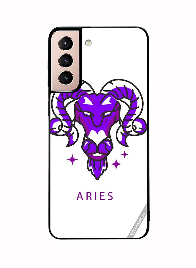 VR CREATIVE Protective Case Cover For Samsung Galaxy S21 5G Purple Watercolor Zodiac Sign Design Multicolour - Image 1