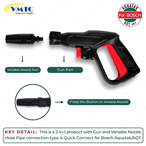 VMTC Small Handle Trigger Gun High Pressure Car Washer Accessory Compatible with Bosch Pressure Washer Aquatak/AQT - Image 2