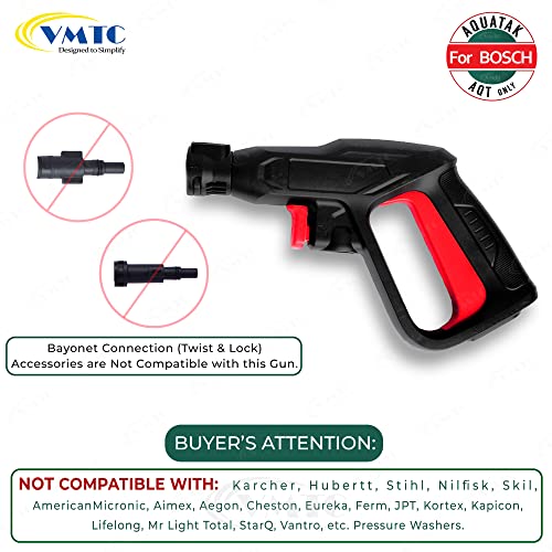 VMTC Small Handle Trigger Gun High Pressure Car Washer Accessory Compatible with Bosch Pressure Washer Aquatak/AQT - Image 3