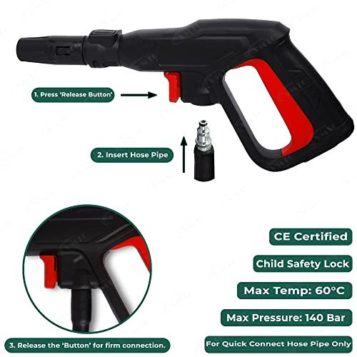 VMTC Small Handle Trigger Gun High Pressure Car Washer Accessory Compatible with Bosch Pressure Washer Aquatak/AQT - Image 4