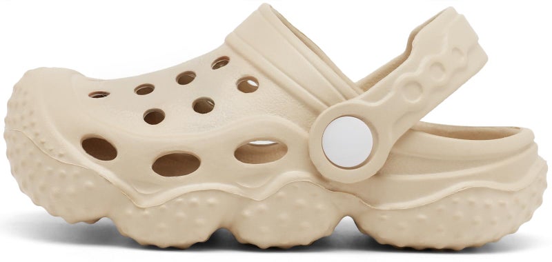 INMINPIN Kids Girls Boys Clogs Garden Shoes Toddler Slides Sandals Children Water Shower Beach Pool Slippers Indoor Outdoor,Toddler 9,Beige - Image 3