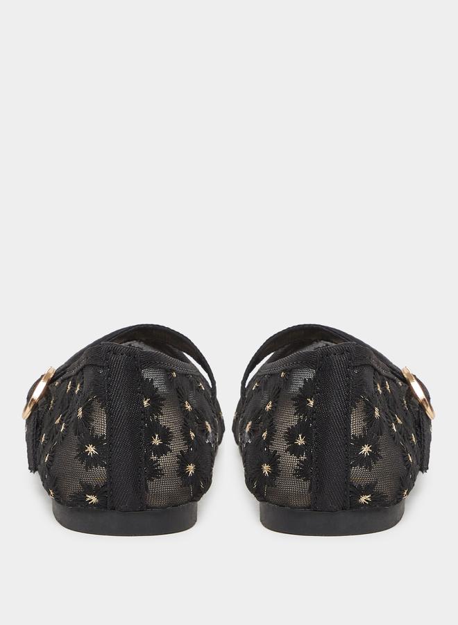 Styli Embellished Ballerinas with Buckle Closure - Image 4