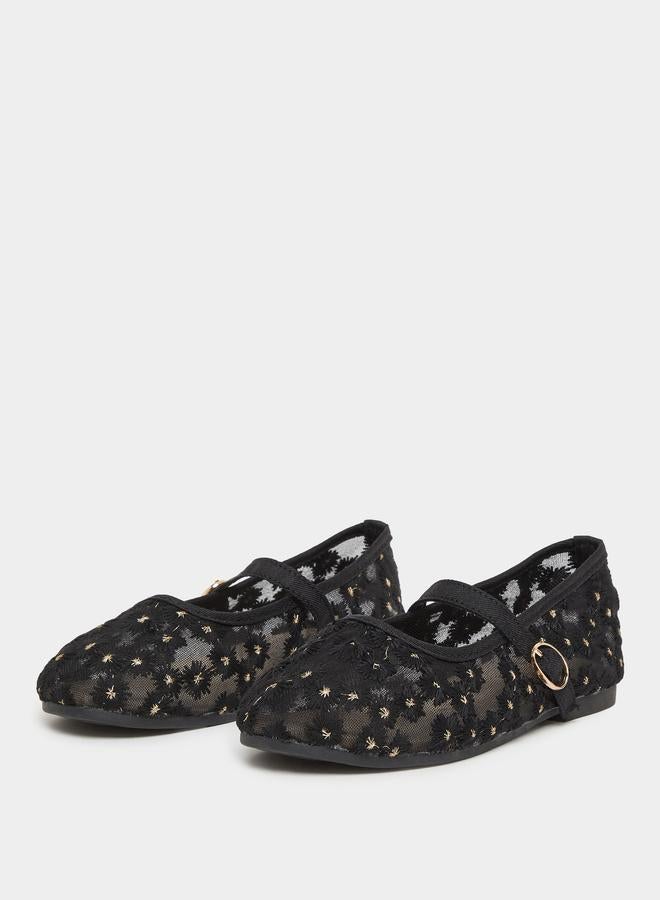 Styli Embellished Ballerinas with Buckle Closure - Image 2