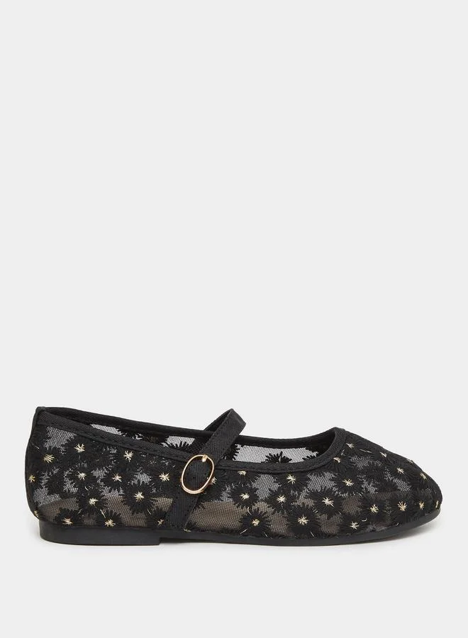 Styli Styli Embellished Ballerinas with Buckle Closure