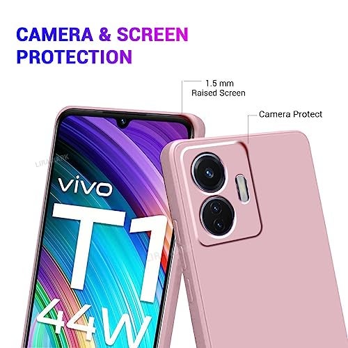 LIRAMARK Silicone Soft Back Cover Case for iQOO Z6 44W / Vivo T1 44W (Silicone Pink) - Image 4