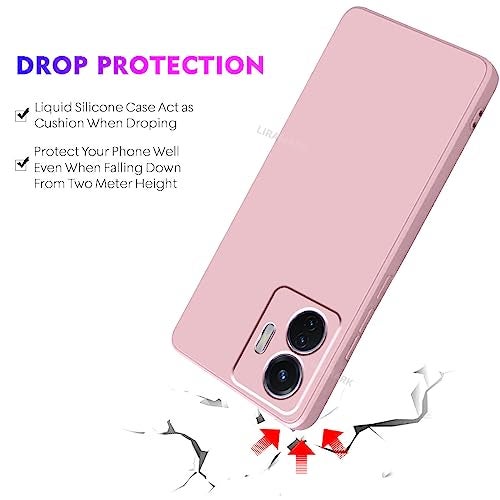 LIRAMARK Silicone Soft Back Cover Case for iQOO Z6 44W / Vivo T1 44W (Silicone Pink) - Image 5