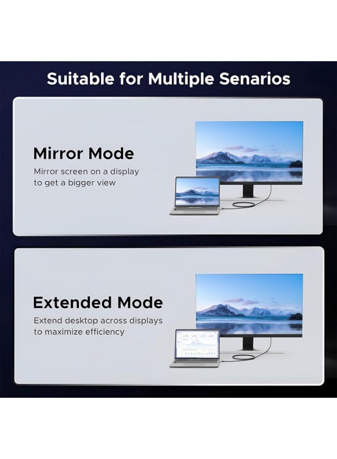 igeekwell USB C to DisplayPort 2.1 Cable 16K@30Hz 8K@120Hz 40Gbps Thunderbolt 4/3 to DisplayPort Cord Alu Braided Compatible iPhone 16/15 Pro Max, Galaxy S24, MacBook Pro/Air, iPad, Mac mini, XPS, 10FT,3M,1 PACK - Image 2