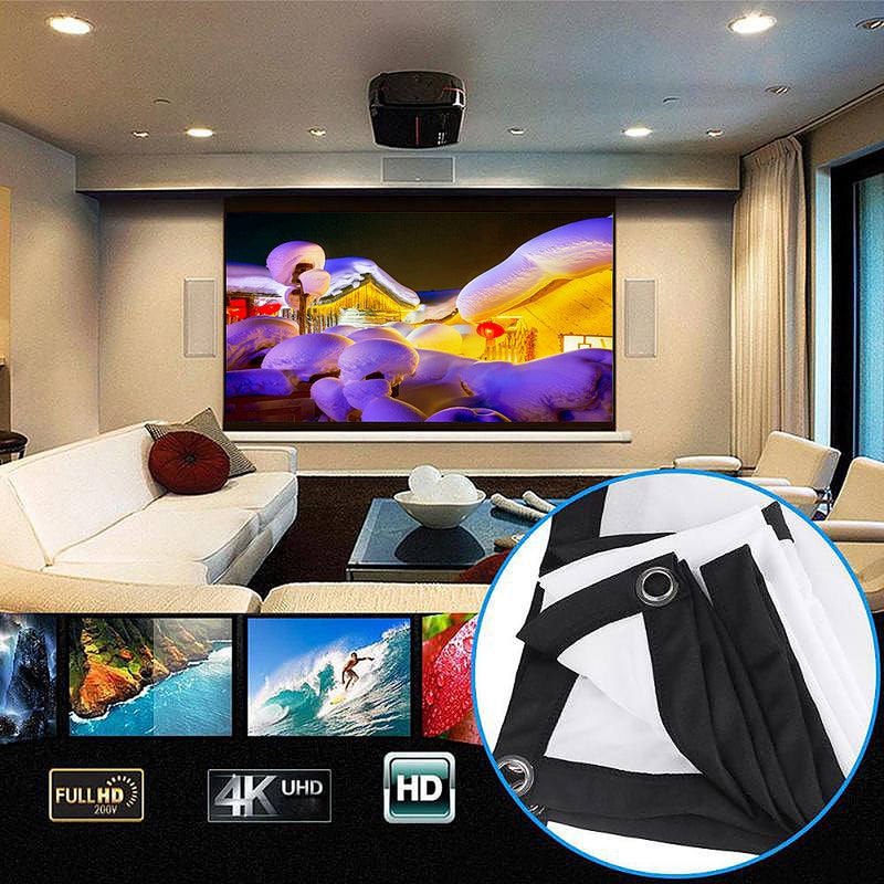 120 Inch 16:9 Foldable Polyester Projection Screen - Lightweight Portable Eye-Care HD Projection Screen for Home Office KTV Conference Room - Image 5