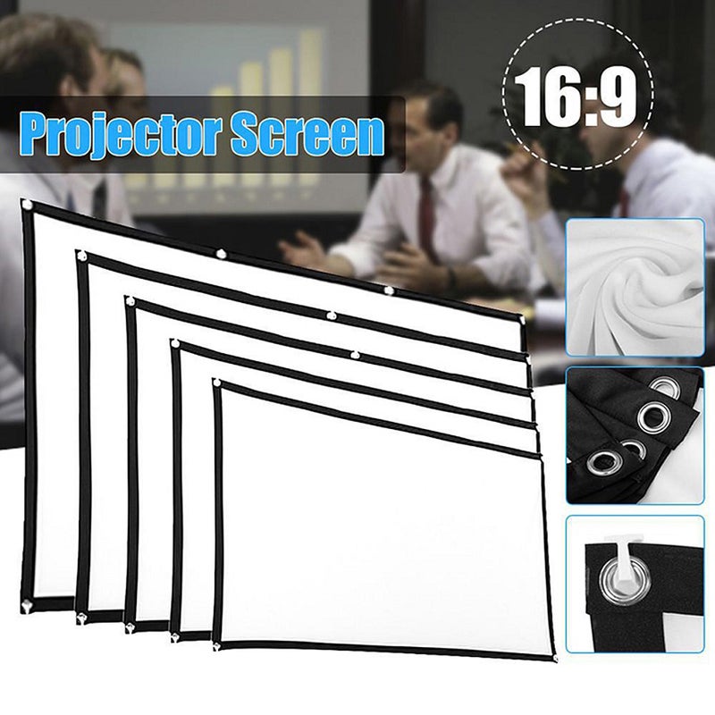 120 Inch 16:9 Foldable Polyester Projection Screen - Lightweight Portable Eye-Care HD Projection Screen for Home Office KTV Conference Room - Image 3