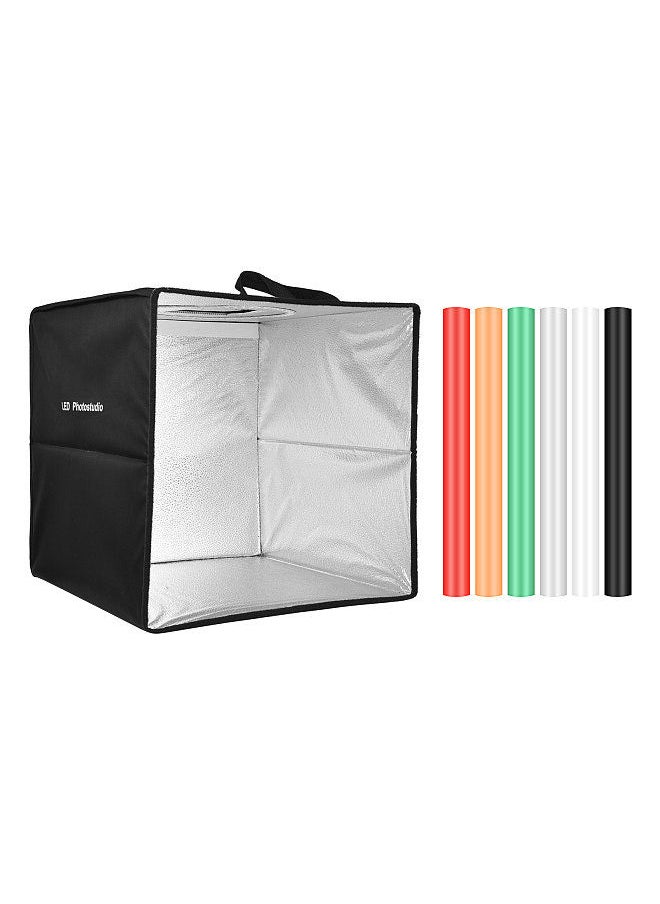 Generic - 40cm/ 16inch Foldable LED Light Tent Portable Tabletop Photo Studio Light Box 128pcs LED Beads Bi-Color Temperature Adjustable Brightness - Image 1