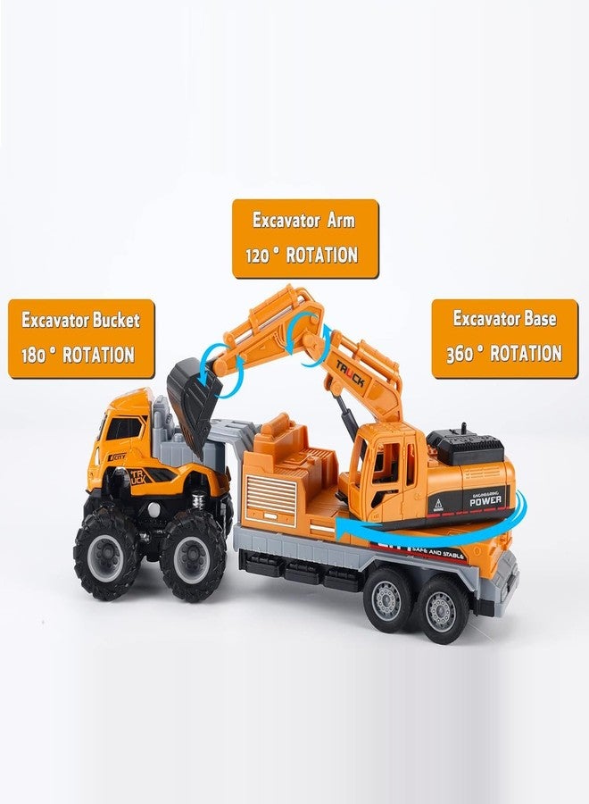 DARVICE Truck Toys Excavator Toy for Kids 2 Year Above Diecast Alloy Bulldozer Truck Friction Powered Miniature Toy for Kids Boys and Girls - Image 4