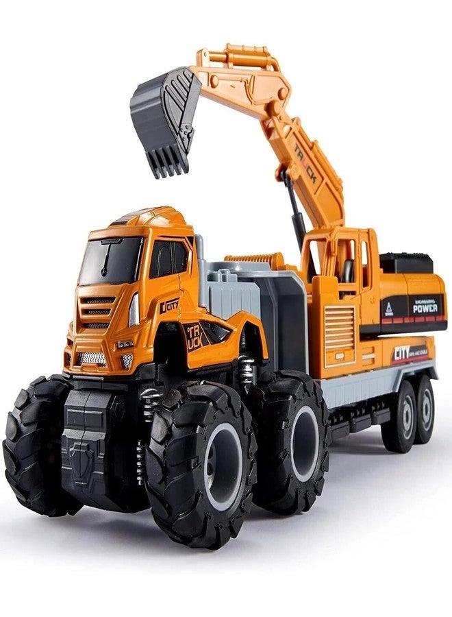 DARVICE Truck Toys Excavator Toy for Kids 2 Year Above Diecast Alloy Bulldozer Truck Friction Powered Miniature Toy for Kids Boys and Girls - Image 1