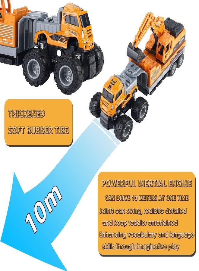DARVICE Truck Toys Excavator Toy for Kids 2 Year Above Diecast Alloy Bulldozer Truck Friction Powered Miniature Toy for Kids Boys and Girls - Image 3