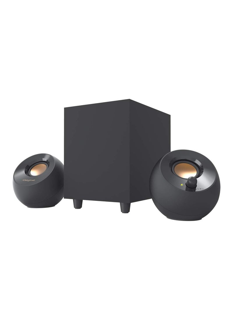 Creative - Creative Pebble Plus 2.1 USB-Powered Desktop Speakers with Powerful Down-Firing Subwoofer and Far-Field Drivers, Up to 8W RMS Total Power for Computer PCs and Laptops (Black) - Image 1