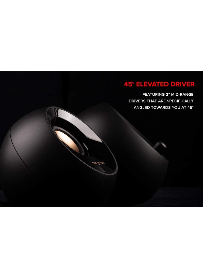 Creative - Creative Pebble Plus 2.1 USB-Powered Desktop Speakers with Powerful Down-Firing Subwoofer and Far-Field Drivers, Up to 8W RMS Total Power for Computer PCs and Laptops (Black) - Image 1
