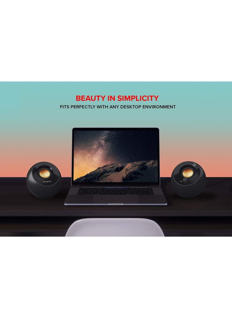 Creative - Creative Pebble Plus 2.1 USB-Powered Desktop Speakers with Powerful Down-Firing Subwoofer and Far-Field Drivers, Up to 8W RMS Total Power for Computer PCs and Laptops (Black) - Image 1