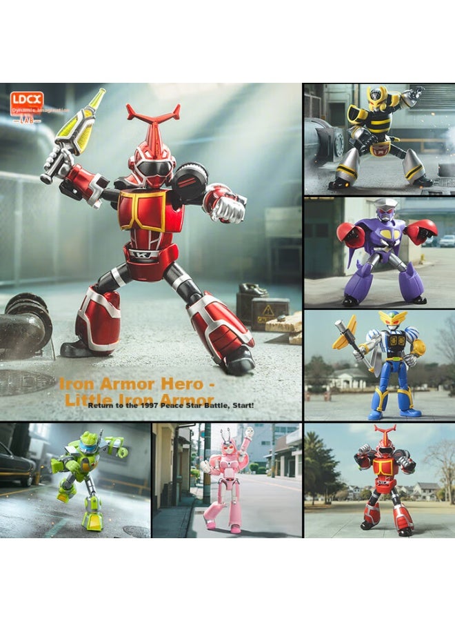 Ldcx Iron Armor Hero Iron Armor Xiaobao Blind Box Series 1 Kabuda Toy Figure Assembly Display Model Full Set - Image 1
