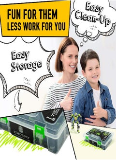 JITTERYGIT Robot Building Toy Gift for Boys, Perfect STEM Gift for Builders Ages 6, 7, 8, 9, and 10 Year Olds, Green CliffSling (212 Pcs) Robotryx