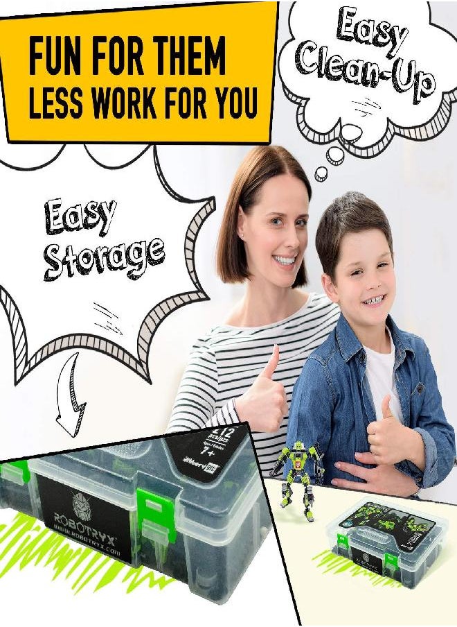 JitteryGit - JITTERYGIT Robot Building Toy Gift for Boys, Perfect STEM Gift for Builders Ages 6, 7, 8, 9, and 10 Year Olds, Green CliffSling (212 Pcs) Robotryx - Image 1