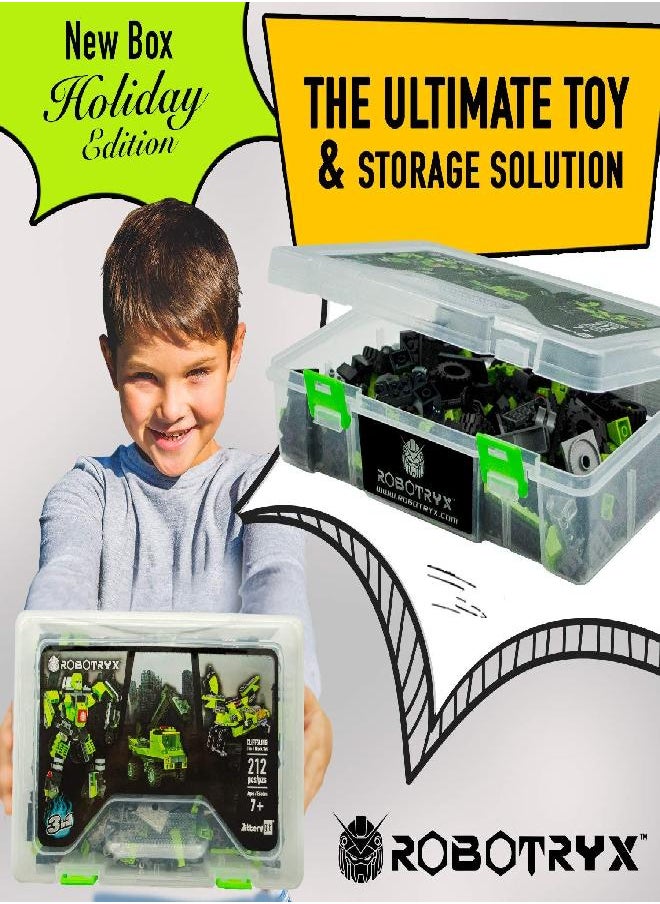 JitteryGit - JITTERYGIT Robot Building Toy Gift for Boys, Perfect STEM Gift for Builders Ages 6, 7, 8, 9, and 10 Year Olds, Green CliffSling (212 Pcs) Robotryx - Image 1