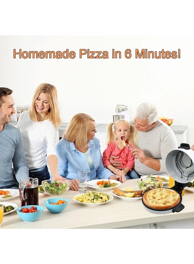 MUNTAQI Electric Pizza Oven – 12 Inch Arabic Bread Maker Machine, Multi-Function Non-Stick Electric Pizza Maker for Roti, Pita, Flatbread, Tortilla, Manakish, Lahmacun, Chapati & More – Fast Heating Countertop Cooker - Image 2
