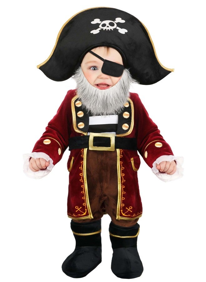 Fun Costumes زي تنكري للهالوين للأطفال الرضع من Fun Costumes، زي قرصان لطيف للأطفال - زي قرصان للأطفال الصغار - مقاس 12/18 شهرًا - متعدد الألوان - Image 4