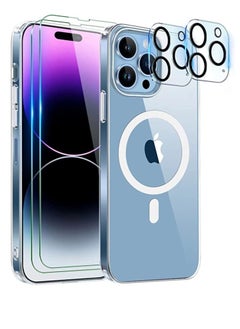 iPhone 14 Pro Max Case, with 2 Pack Screen Protector + 2 Pack Lens Protector,[No.1 Strong Magnets][Never Yellow] for iPhone 14 Pro Max,Compatible with MagSafe,6.7 Inch