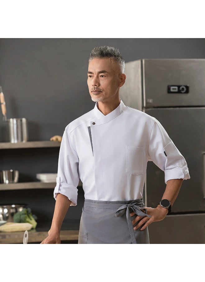 NIBEMINENT Dining Chef Overalls Men's Long-Sleeved Hotel Western Restaurant Kitchen Baking Pastry Cook Women's Kitchen Cook Clothes  - Image 1