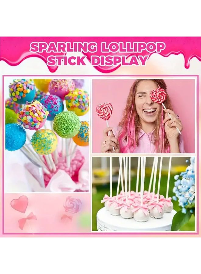 100pcs White Lollipop Making Kit with Treat Bags and Cake Pop Sticks - Image 2