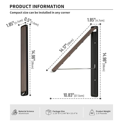 dancrul Clothes Drying Rack for Laundry Drying Rack Wall Mounted Clothes Hanger Rack Retractable Laundry Hanger Dryer Rack Space Saving Closet Organizer Aluminium (Walnut) - Image 3