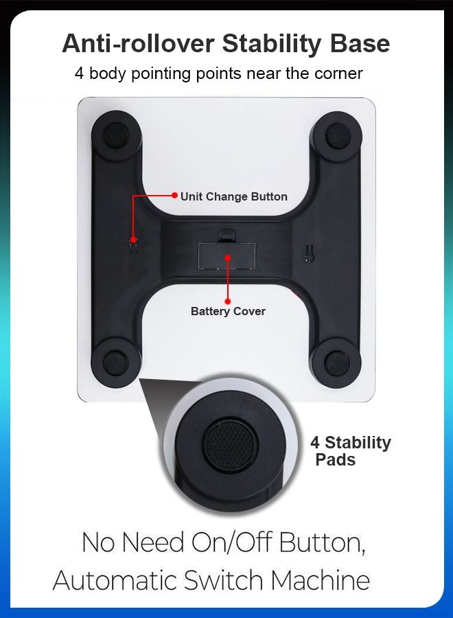 DBLEW 3D Automatic Personal Digital Weighing Smart Scale Intelligent Electronic Household Machine With LCD Display Accurate Body Fat Weight Measurement For Bathroom Kitchen Home Office lbs/kg  - Image 4