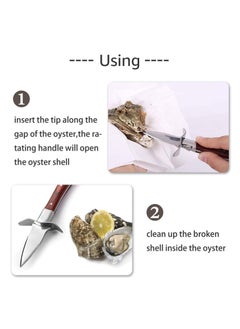 Beauenty Poyster Shucking Knife Set with Wooden Handle u0026 Protective Gloves Oyster Shucker Tool for Safe and Efficient Shell Opening-(M)  - Image 2
