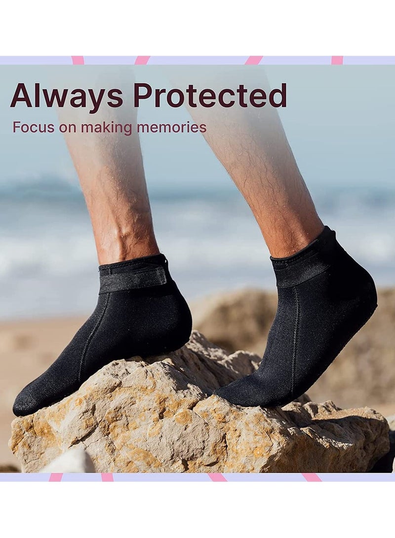 Neoprene Water Socks for Beach Sports, 3mm Anti-Slip Swim Booties, Perfect for Volleyball, Soccer & Outdoor Activities (L, Black) - Image 4