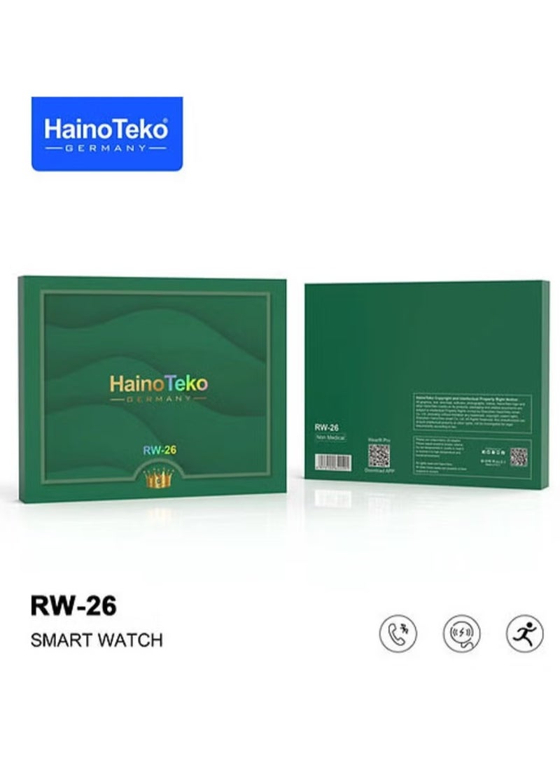 Haino Teko - RW 26 Round Smart Watch for Men | Stylish King Bracelet, Wireless Charger, Fitness Tracker, Heart Rate & Sleep Monitoring | Elegant Design, Ideal for Daily Wear & Special Occasions | Compatible with iOS & Android - Image 1